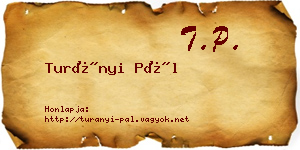 Turányi Pál névjegykártya